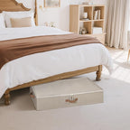 StorageWorks Underbed Storage Containers with Lids, 2-Pack 6" Low Profile Under Bed Organizers for Clothes, Bedding and Sweaters, 53L Large Fabric Storage Bins, Foldable Space Saving, Taupe