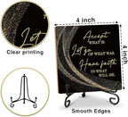 Inspirational Quotes Wood Plaque with Stand - Idea Gifts for Women Men - Black Gold Wooden Decor for Home Office Living Room Shelf Table Decoration (10)