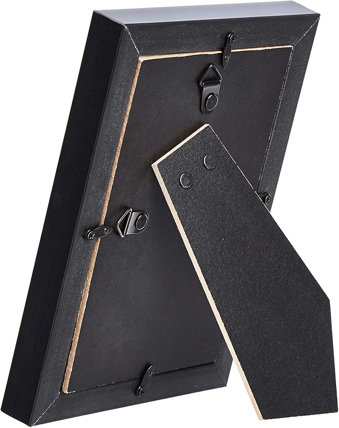 Amazon Basics Rectangular Photo Picture Frame, 5" x 7", Pack of 2, Black