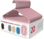 Sharpty Plastic Hangers Clothes Hangers for Clothing, Closet, Coats & Shirts - Durable & Space Saving - for Everyday Standard Use, Room Essentials & Basics - 20 Pack - Pink