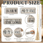 Yuntau 4 Pcs Farmhouse Christian Decor Farmhouse Bible Verse Tiered Tray Decor Rustic Retro Wood Bead Garland As for Me and My House We Will Serve The Lord Block Jesus Sign for Home Shelf Mantel