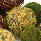 Decorative Balls for Centerpiece Bowls, 18pcs Fake Moss Balls + Wicker Rattan Balls Set Vase Bowl Filler for Home Garden Wedding Party Decor (Fresh Green + Rustic Brown)