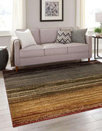Unique Loom Barista Collection Area Rug - Mundo Nova (7' 1" Square, Beige/Blue)