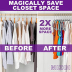 MIZGI Premium Velvet Hangers 50-Pack,No Shoulder Bump Hangers W/Tie Bar Ultra Thin Space Saving Non Slip Hanger Heavy Duty Felt Rounded Clothes Hanger for Sweaters,Coat,Jackets,Pants,Shirts