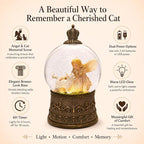 Cat Memorial Gifts for Loss of Cat Sympathy Gift, Snow Globe with Auto Swirling Glitter & 6H Timer, Battery or USB Powered, Cat Remembrance Gifts for Home Decor