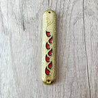 4.5 Inches Hand-Painted Mezuzah, Exquisite Enamel Design with Scroll Included for Jewish Occasions