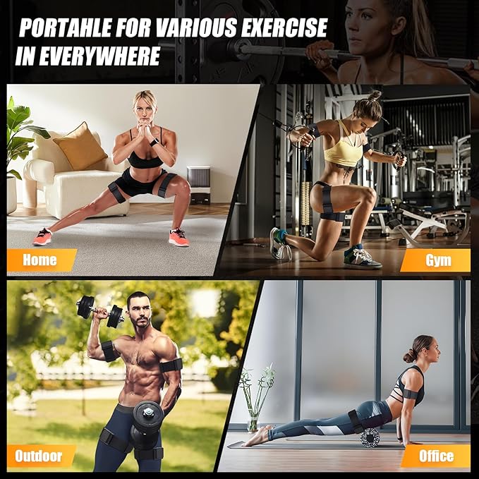 Booty Bands, Blood Flow Restriction Bands for Women/Men, Adjustable BFR Training Bands for Glutes & Hip Building, Occlusion Resistance Bands