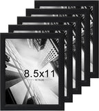KTKDE 8.5x11 Picture Frame Set of 5,Certificate Frame Black with Clear Plexiglass, 8.5 by 11 Picture Diploma Document Degree Frames for Wall and Tabletop,best gift