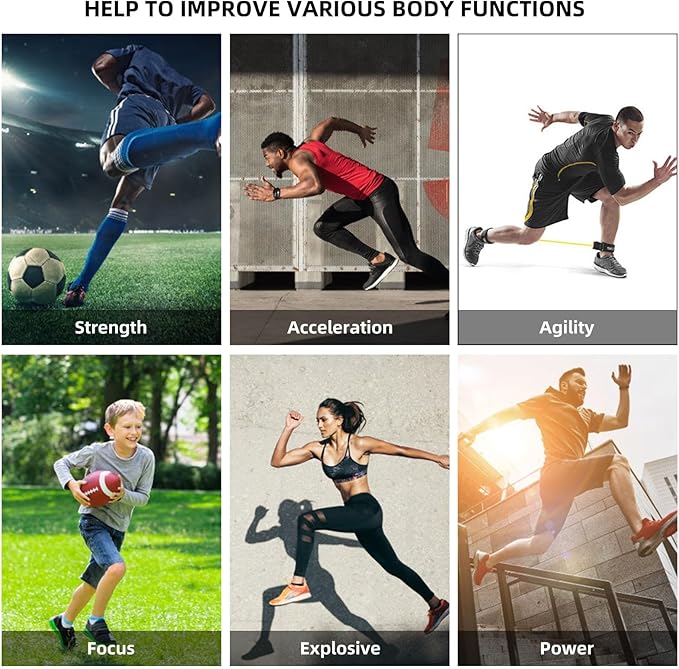 Speed Training Equipment, Resistance Bungee Band Multi-Sport Exercise Set Improve Focus Explosive Agility Power Strength Vertical Jumping Basketball Tennis Football Volleyball