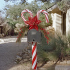 CITYES Christmas Swag Decoration Floral Swag with Berries and Silk Poinsettia Flowers Pine Needles Greenery 41.34 Inch Christmas Swag Xmas Door Swag for Front Door Festival Decor Wall Arch Window