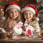 Hodao 2PCS Christmas Gingerbread Man Gnome Decorations - Handmade Swedish Tomte Figurines for Home Decor New Year Gifts (2pcs Brown)