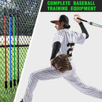 TOBWOLF 4PCS Baseball Exercise Bands with Interchangeable Grips, Baseball Resistance Trainer for Pitching & Throwing, Training Aid for Baseball Softball Pitchers to Build Arm Strength, Warm-Up