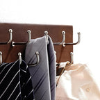 Treehouse Belt Organizer Rack, Holds Over 28 Large Belts, Sturdy Metal & Sturdy Wood Storage Holder for Closet, Versatile, Wall Mounted Belt & Tie Display Hanger for Bedroom - (Walnut) 4.25''Hx16''L