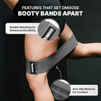DMoose Fitness Fabric Resistance Bands for Full Body Exercises - Non-Slip Thick Cloth Stretch Band for Squats, Lunges & Bicep Curls - Long Resistance Bands for Working Out - Booty Band for Men & Women