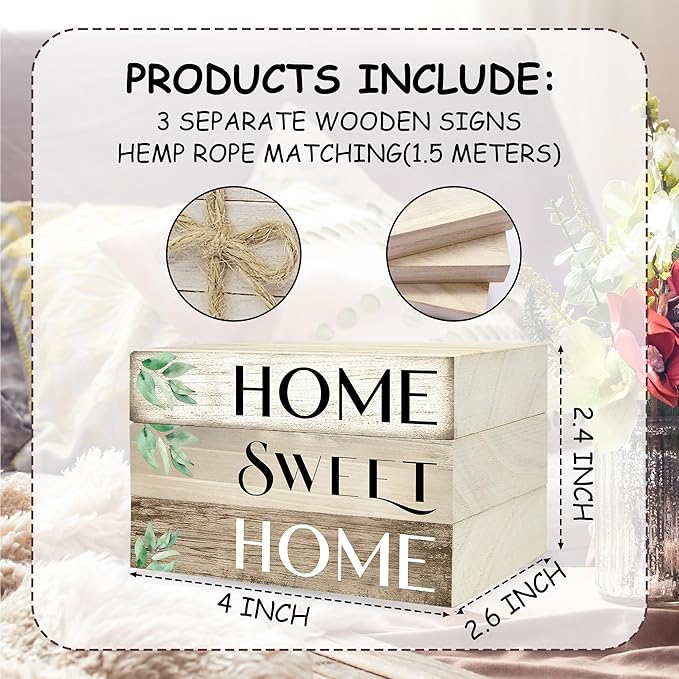 Mini Decorative Books For Home Decor, Small Wood Book Stack For Table Decor, Home Decor Book For Living Room Mantel, Farmhouse Stacked Books Decorative（L37）