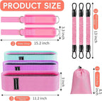 11 Pcs Ankle Resistance Bands with Cuffs, Glutes Workout Ankle Weights for Women Working Out, Exercise Bands Set with Ankle Straps for Leg Butt Exercise Equipment - Perfect for Home Workouts