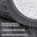 OLANLY Grey Round Rugs for Bedroom - Machine Washable, 6 ft Circle Area Rugs for Living Room, Soft and Fluffy Shaggy Carpet for Teen Girls and Boys, Nursery Rooms, Dorms, Home Decor Aesthetic