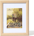 KTKDE 16x20 Picture Frame Real Glass,Poster frame Display Pictures 11x14 with Mat or 16x20 Without Mat, Modern Style Wood Composite Frame,Gallery Wall Frame Wooden ，best gift