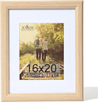 KTKDE 16x20 Picture Frame Real Glass,Poster frame Display Pictures 11x14 with Mat or 16x20 Without Mat, Modern Style Wood Composite Frame,Gallery Wall Frame Wooden ，best gift
