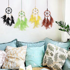 Pretty Jolly Small Evil Eye Dream Catchers Wall Decor Wood Beads Handmade Coffee Feathers Mini Dreamcatchers Home Decoration Ornament for Car Bedroom Birthday Party