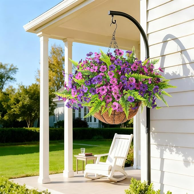 INQCMY Artificial Flowers for Outdoors Faux Plants Fake Flowers Spring Summer Decoration,12 Bundles Faux Silk Colorful Daisy Realistic UV Resistant for Outside Home Planter Window Porch Patio Yard