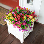 Artificial Flowers for Outdoors Daisy 12 Bundles for Home Decoration, Faux Flower Fake Plants Outside Decoration with Eucalyptus UV Resistant for Planter Porch Patio Yard Garden Colorful