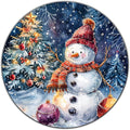 Snowman Metal Tin Sign Vintage Round Sign Aluminum Sign for Cafe Kitchen Porch Window Home Wall Decor 12 Inch