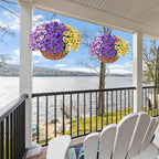 Ivydale Artificial Pansies Hanging Plants, 20 Bundles Fake Flowers for Outdoor Decoration, Silk Pansy Realistic Plants UV Resistant for Front Porch Balconies Yard (3-Mixed Color)