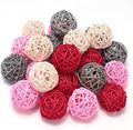 DomeStar 24PCS Pink Rattan Balls Decorative Balls for Bowl Centerpiece, 2 Inches Home Indoor Table Decor - Valentine's Day Tiered Tray Heart Bowl Fillers