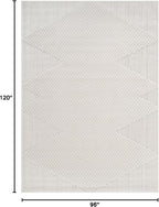 Modern Micro Loop Indoor Area Rugs for Living Room Bedroom Kitchen Geometric Triangle White 8x10 Luxury Durable Low and High Pile Non-Shedding Stain Resistant Soft Area Carpet 8 x 10