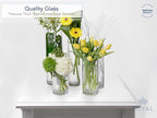 Royal Imports Flower Glass Vase Decorative Centerpiece for Home or Wedding - Cylinder Shape, 4" Tall, 8" Opening, Clear