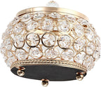 Hipiwe Crystal Jewelry Trinket Box with Glass Lid Gold Mirrored Treasure Box Decorative Jewelry Box Ring Earrings Necklace Storage Keepsake Box Gift for Women