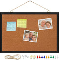 13.3" x 17.7" Cork Board Bulletin Board, Black Framed Corkboard, Oak Frame, Decorative Hanging Pin Board, Perfect for Office & Home Decor, Home School Message Board or Vision Board