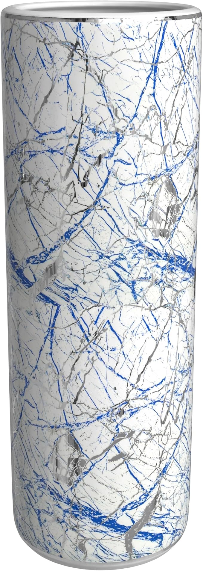 Red Lantern 24" Abstract Blue & Silver Umbrella Stand