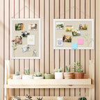 DOLLAR BOSS Bulletin Boards with Linen 2-Pack 16''X 12'' Cork Board for Walls Wood Framed Bulletin Boards, Small Pin Board for Home Kitchen Office Decorative Hanging 20 Pushpins
