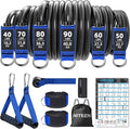 Heavy Resistance Bands for Working Out, NITEEN Resistance Bands with Handles Weight Exercise Bands for Men Women, Workout Bands with Door Anchor and Ankle Straps Strength Training Equipment
