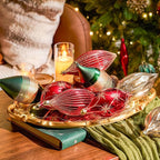 JORNOY Finial Drop Christmas Ornaments for Tree Decorations, 150mm/6inch Shatterproof Plastic Hanging Large Tear Drop Baubles Bulk for Holiday Home Party Decor with String, 8 Pack, Red Green Gold