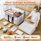 BlissTotes Moving Bags, 93L 8-Pack Storage Bags, Moving Box Heavy Duty Extra Large, Moving Totes with Zipper, Reinforced Handles & Tag Pocket, Boxes for Packaging Moving