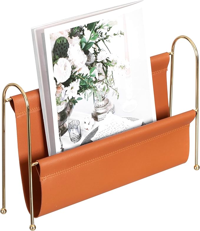 Fabulaxe 9-Inch Magazine Rack, Floor Standing Book Basket, Newspaper Holder and File Holders - Nursery Decor, Desk Accessory, Living Room and Guest Room Essentials, Home Office, and Waiting Areas
