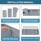 Under Bed Storage Containers, 2 Pack Under the Bed Bags, Clear Underbed Storage Bins with Sturdy | Adjustable Dividers | Sidewalls | Bottom, Closet Organizer for Clothes Sheet Blankets, 47.5x16x6in