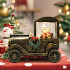 Christmas Snow Globe Lantern Truck Water Glittering Globe with Snowman 8 Music Songs Christmas Snow Globes USB & Battery Operated for Christmas Festival Decorations Gifts (Truck-Snowman)