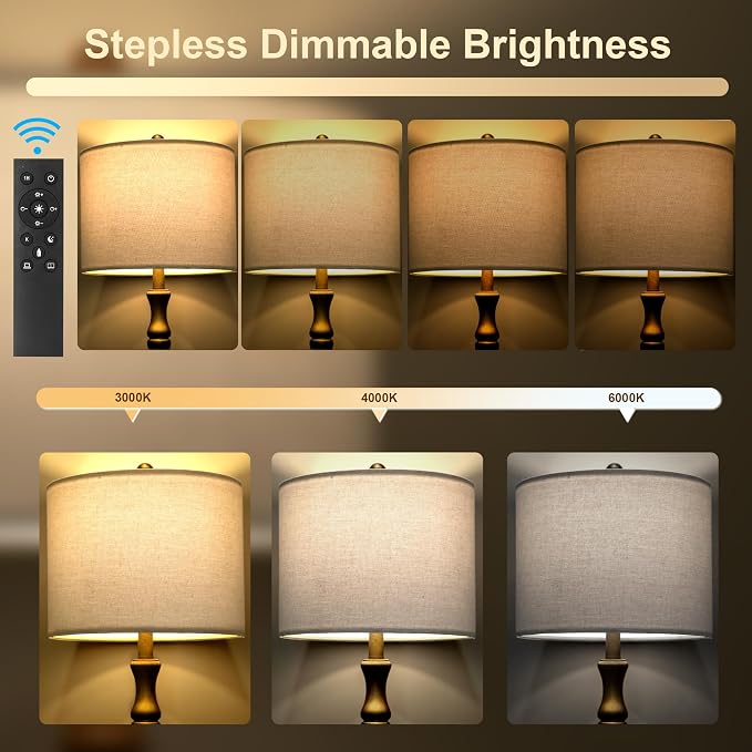 BOBOMOMO 62" Rustic Farmhouse Floor Lamp Antique Gold with Remote & Dimmable 9W Bulb, 3 Color Temperatures Resin Standing Lamp, Retro Tall Lamp for Living Room, Bedroom, Nursery, Office, Reading Nook