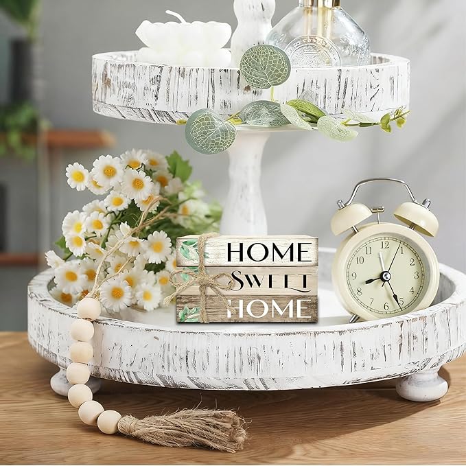 Mini Decorative Books For Home Decor, Small Wood Book Stack For Table Decor, Home Decor Book For Living Room Mantel, Farmhouse Stacked Books Decorative（L37）