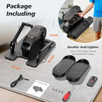 Under Desk Elliptical Machine for Senior, Quiet Motorized Leg Exerciser with Smart Remote, Pedal Exerciser with 15 Adjustable Speeds for Auto/Manual Modes, LCD Monitor, Easy to Use for Home Office