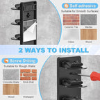 Eiito Hat Organizer for Baseball Caps, 2 Pack Strong Adhesive Hat Rack for Wall, Multilayer Hat Storage Display Holder, Wall Mounted Hat Hooks Hold up to 16 Hats for Closet Door and Bedroom (Black)