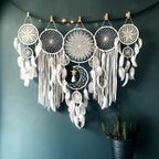 Dream Catcher Wall Decor,Large Boho Dream Catcher with Luxurious Feathers & Beads, Handmade Wall Hanging for Bedroom,Living Room, Gift Ready for Girls & Adults (White)