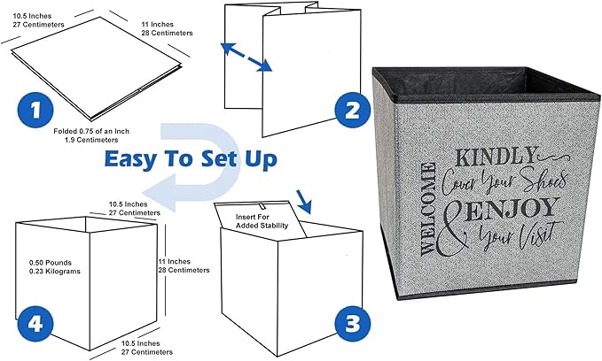 Life Charge Shoe Covers Box - Real Estate Agent Supplies Asking Guests to Please Cover Shoes - Disposable Shoe Bootie Holder For Realtor Listings & Open Houses - Indoor Use | 5 Pack Grey & Black