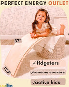 Wooden Balance Board - 37 inch Finger Safe Wobble Board for Toddlers, Wooden Balance Board for Kids