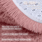 OLANLY Pale Pink Round Rugs for Bedroom - Machine Washable, 5 ft Circle Area Rugs for Living Room, Soft and Fluffy Shaggy Carpet for Teen Girls and Boys, Nursery Rooms, Dorms, Home Decor Aesthetic