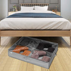 Under Bed Shoe Storage Organizer Set of 2, Fits 16+4 Pairs Boots Total, Underbed Shoe Box Storage Containers w/ Reinforced Handles, Clear Foldable Shoes Organizer Adjustable Dividers w/ Bottom Support